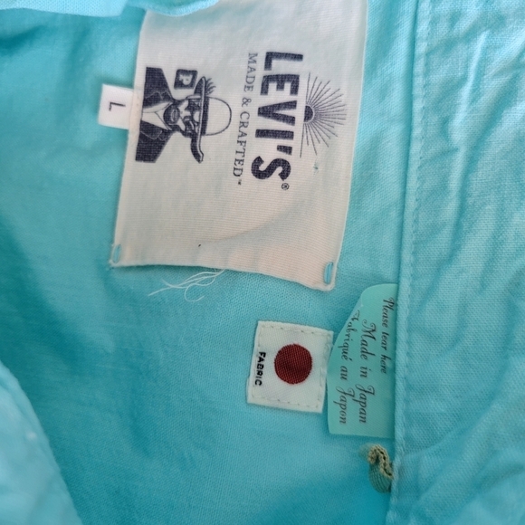 Levi's x Poggy's Collab Men's Large Blue Long Sleeve Shirt Pearl Snap Button Up - Picture 6 of 7